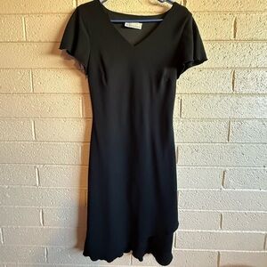 Dressbarn Black Sheath Midi Dress with Flutter Sleeves